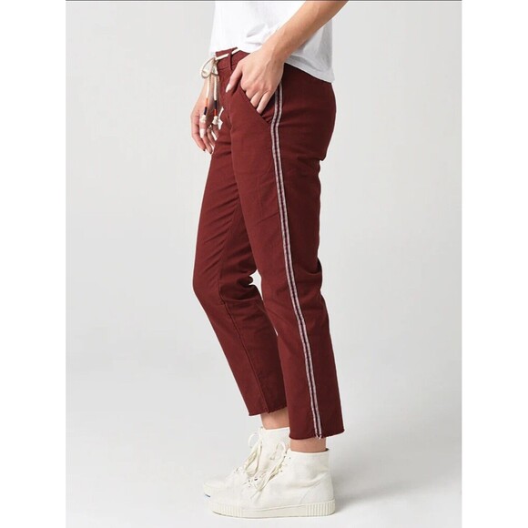 SUNDRY‎ Teakwood Pants Chino Cropped Stripe Accent Anthropologie Size 29 - Picture 1 of 4